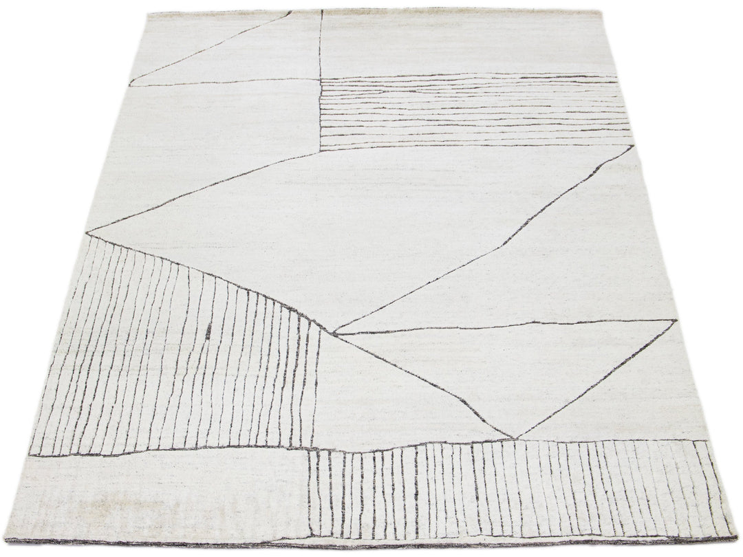 Modern Moroccan Wool Rug 9 X 12