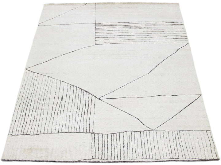 Modern Moroccan Wool Rug 9 X 12