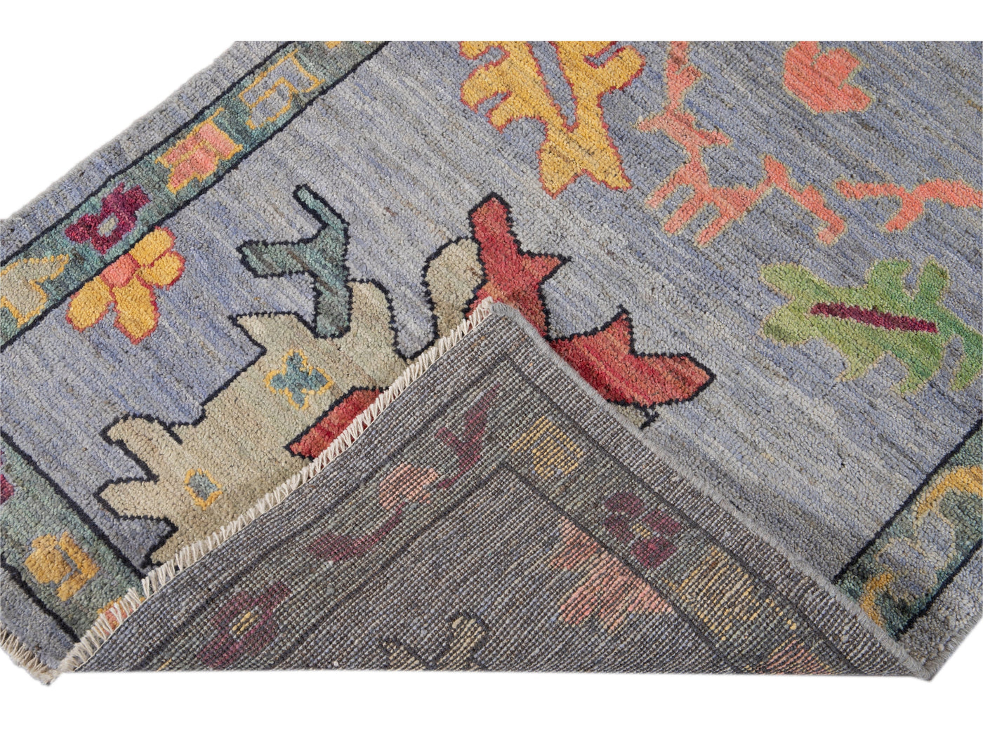 Modern Oushak-Style Wool Runner 3 X 10