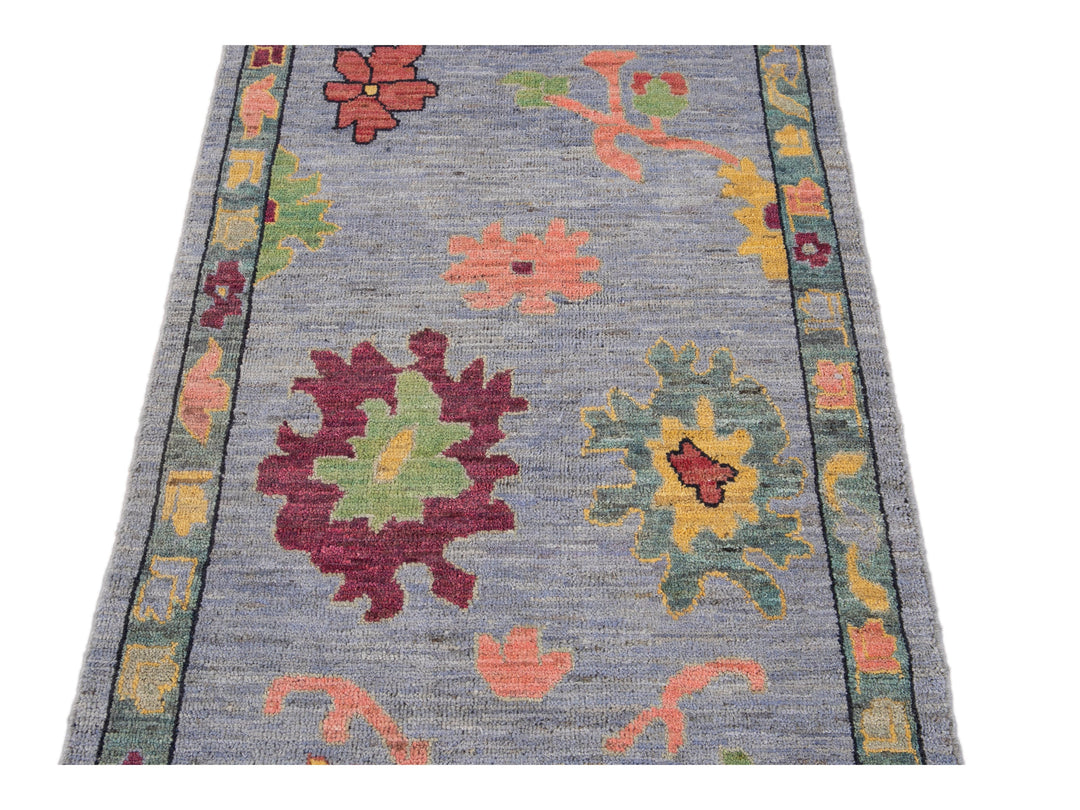 Modern Oushak-Style Wool Runner 3 X 10
