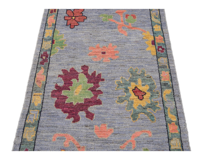 Modern Oushak-Style Wool Runner 3 X 10