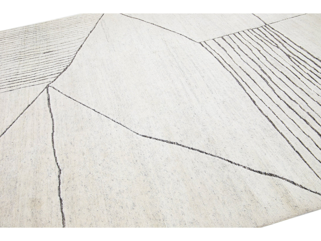 Modern Moroccan Wool Rug 9 X 12