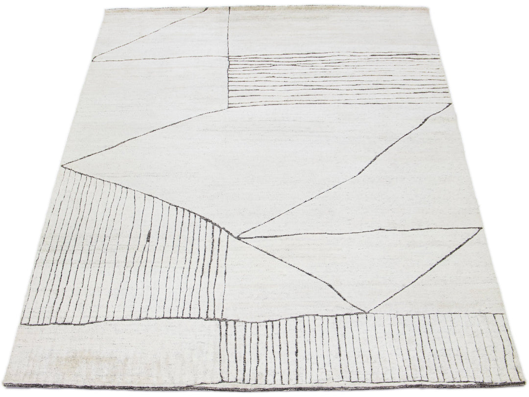 Modern Moroccan Wool Rug 9 X 12