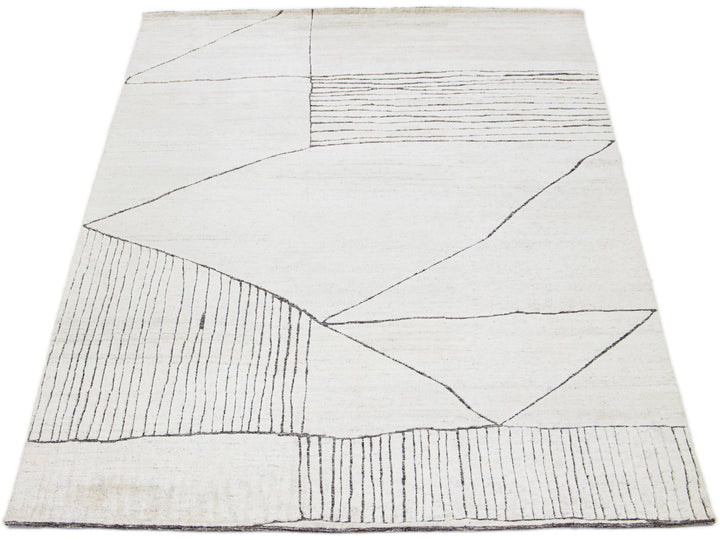 Modern Moroccan Wool Rug 9 X 12