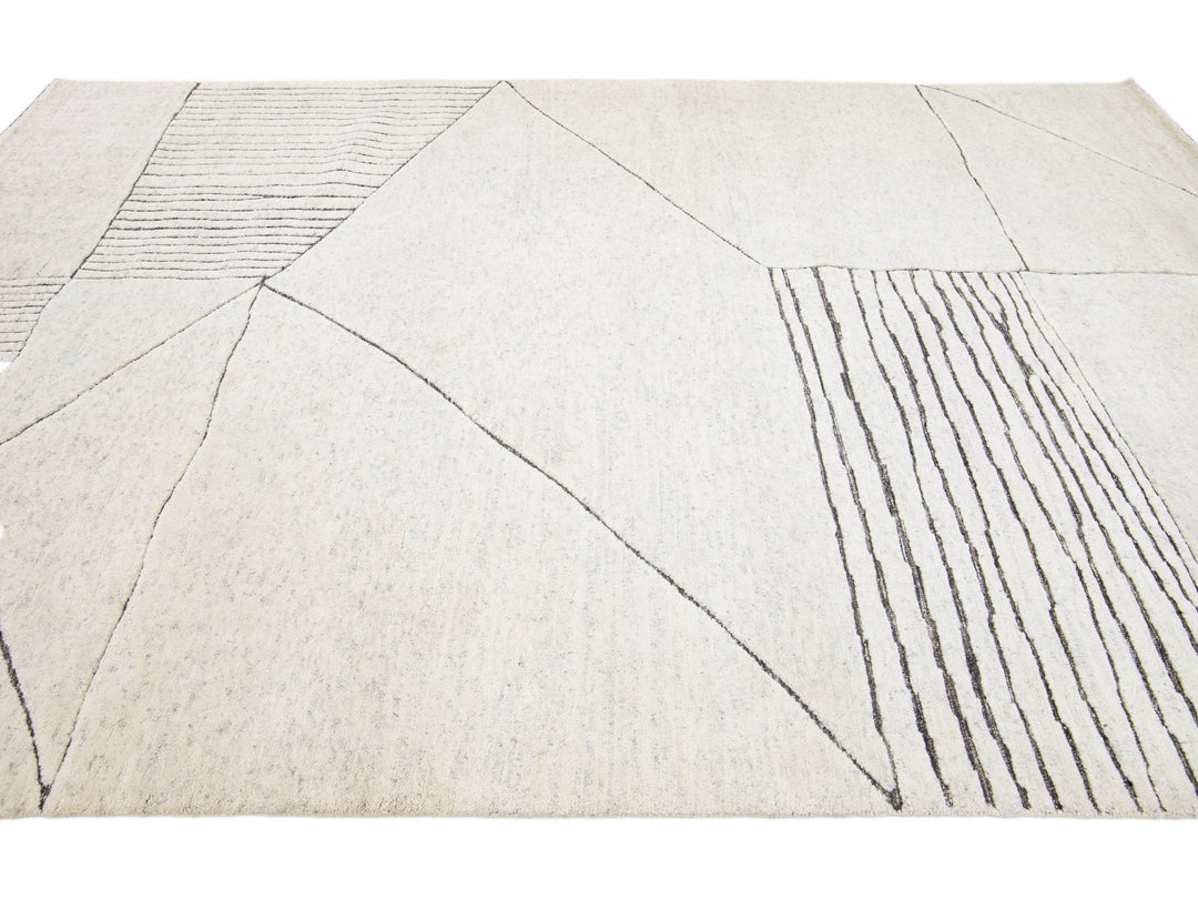 Modern Moroccan Wool Rug 8 X 12