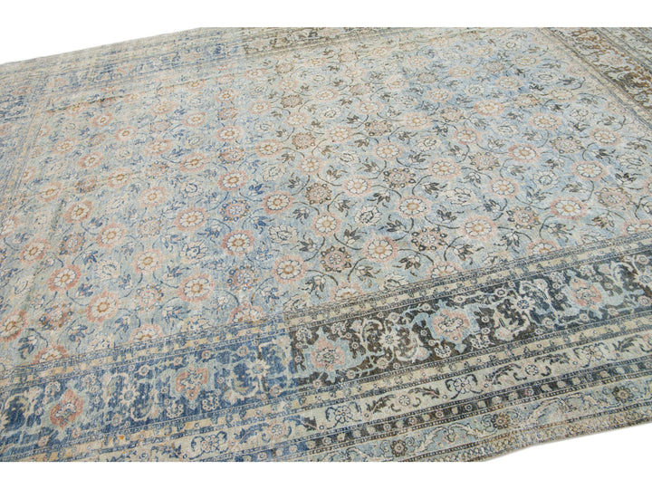 Antique Tabriz Wool Rug 9 X 13