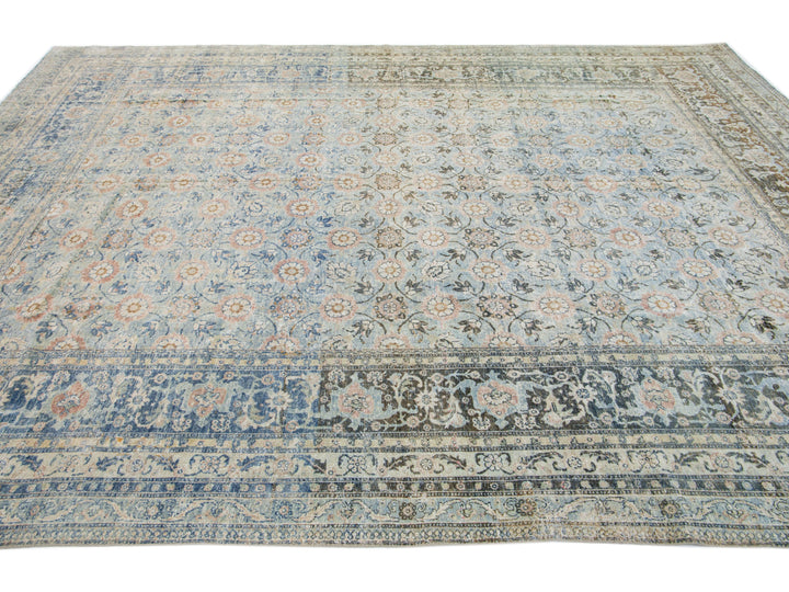 Antique Tabriz Wool Rug 9 X 13