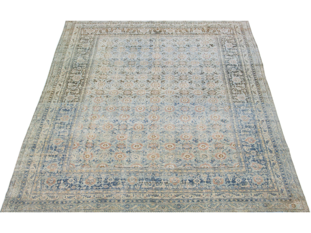 Antique Tabriz Wool Rug 9 X 13