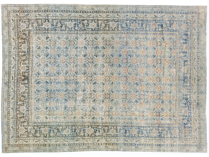 Antique Tabriz Wool Rug 9 X 13