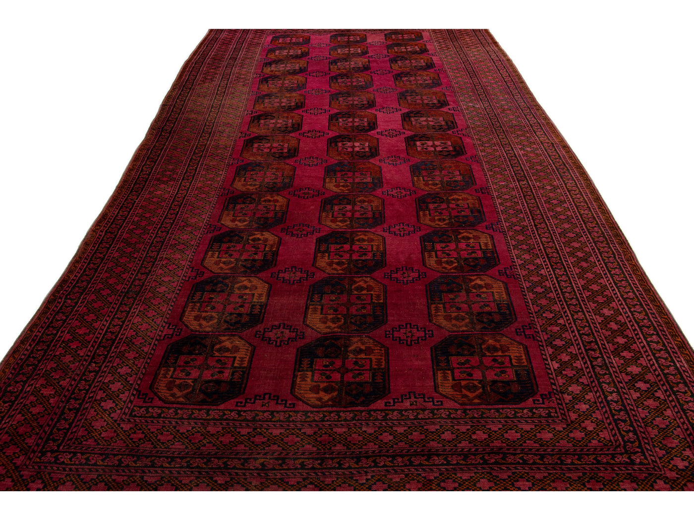 Antique Turkmen Wool Rug 10 X 19