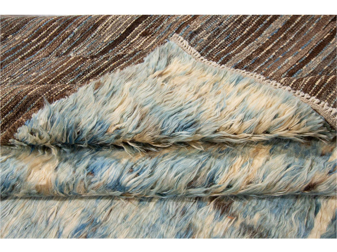 Modern Moroccan-Style Wool Rug 6 X 12