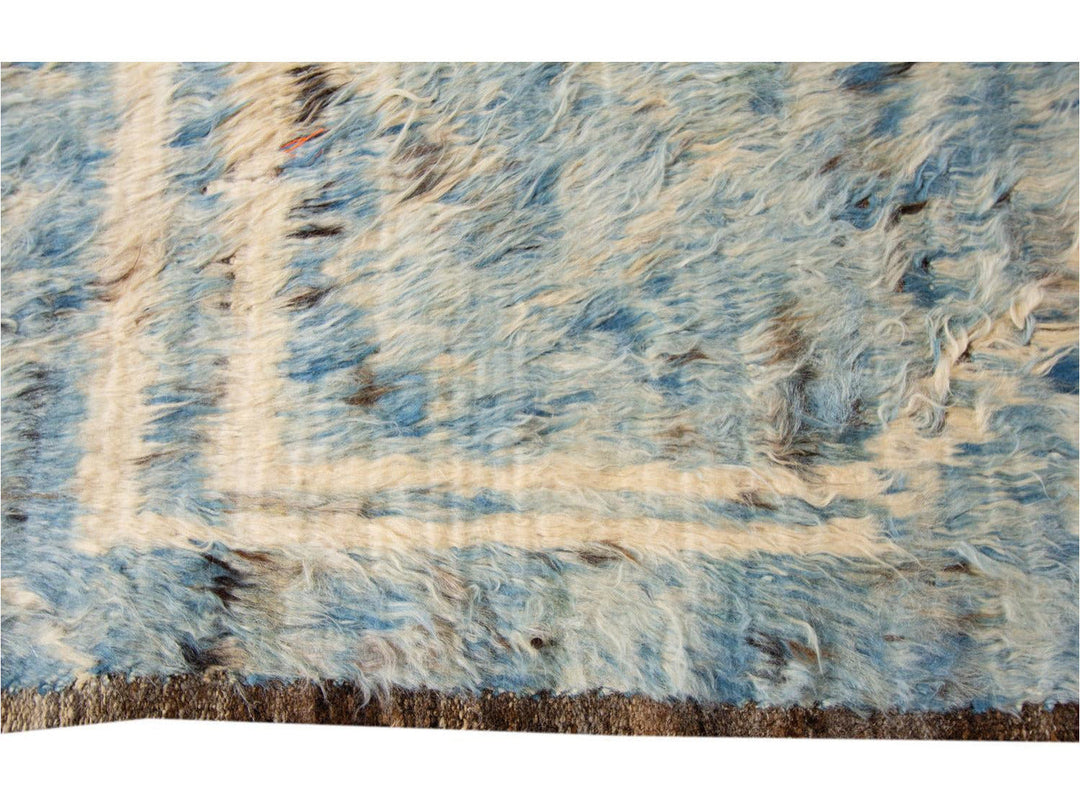 Modern Moroccan-Style Wool Rug 6 X 12