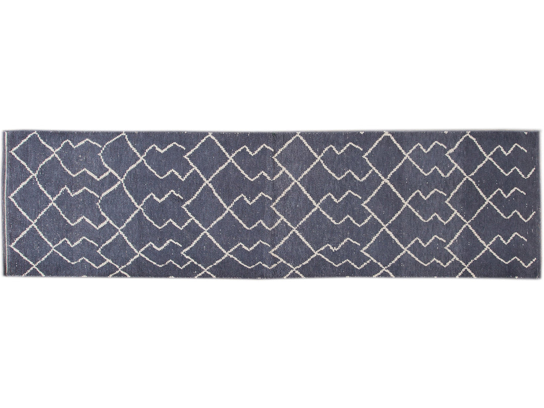 Modern Moroccan Wool Runner 3 X 11