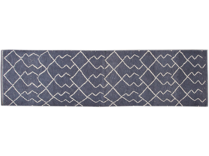 Modern Moroccan Wool Runner 3 X 11
