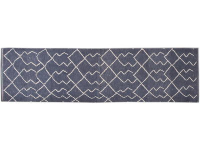 Modern Moroccan Wool Runner 3 X 11