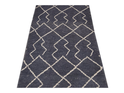 Modern Moroccan Wool Runner 3 X 11