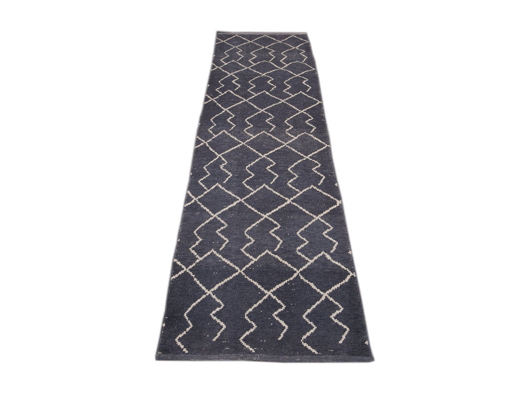 Modern Moroccan Wool Runner 3 X 11
