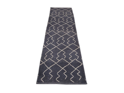 Modern Moroccan Wool Runner 3 X 11