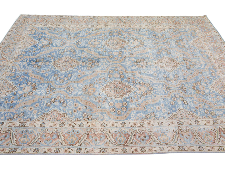 Antique Tabriz Wool Rug 7 X 9
