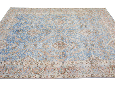 Antique Tabriz Wool Rug 7 X 9