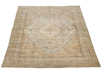 Antique Indian Agra Wool Rug 13 X 16