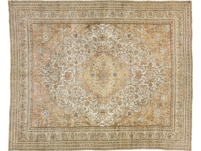 Antique Indian Agra Wool Rug 13 X 16