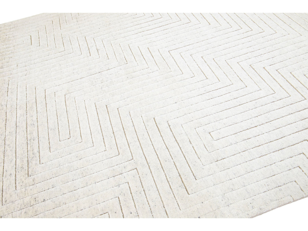 Modern Moroccan Wool Rug 8 X 10