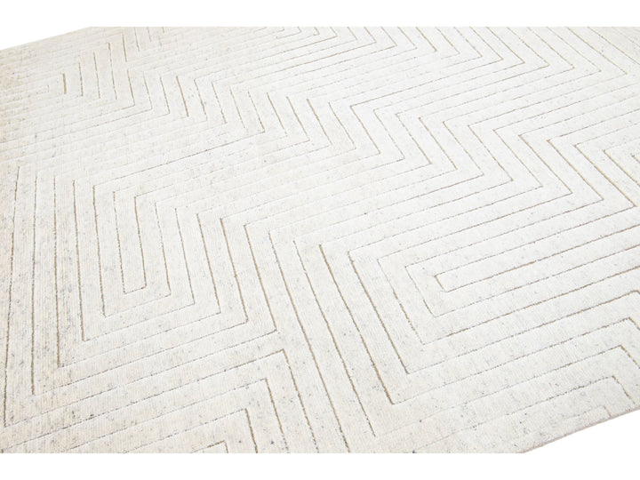 Modern Moroccan Wool Rug 8 X 10
