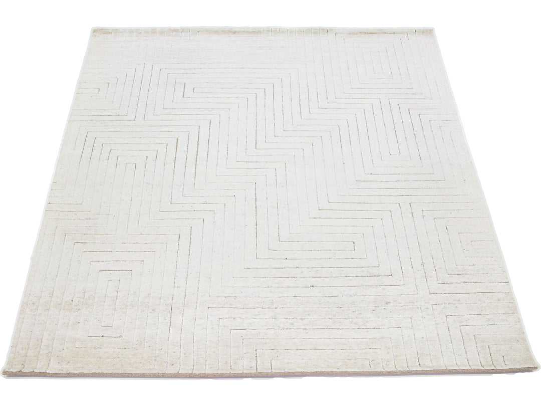 Modern Moroccan Wool Rug 8 X 10