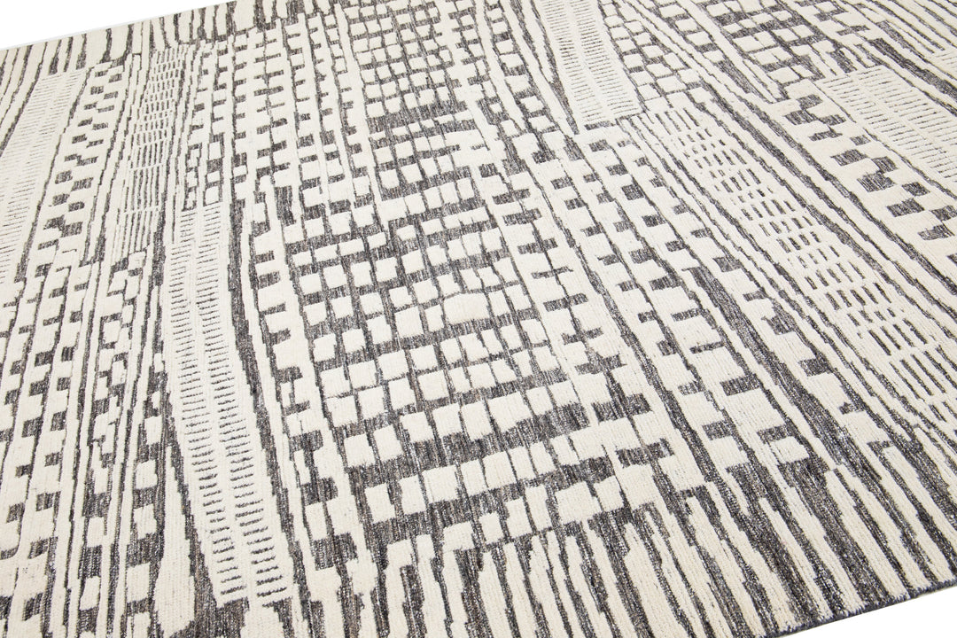 Modern Moroccan Wool Rug 8 X 10