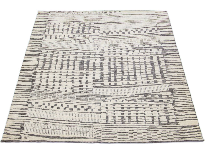 Modern Moroccan Wool Rug 8 X 10