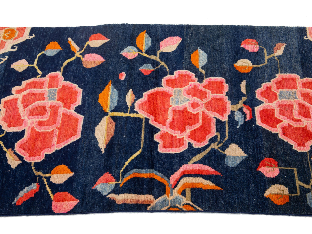 Antique Chinese Art Deco Wool Rug 3 X 5