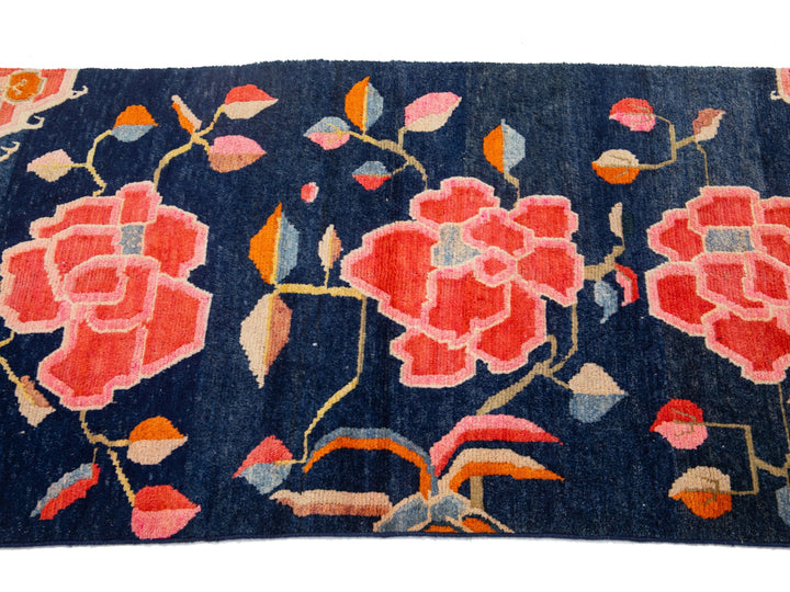 Antique Chinese Art Deco Wool Rug 3 X 5