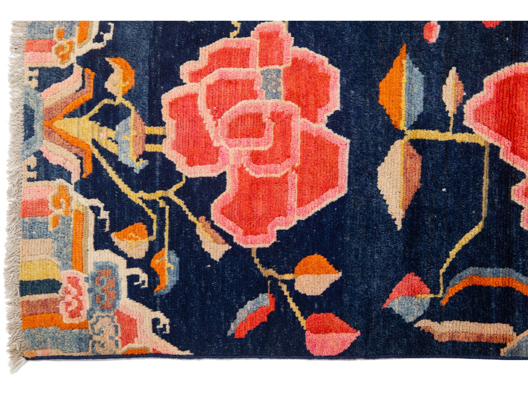 Antique Chinese Art Deco Wool Rug 3 X 5
