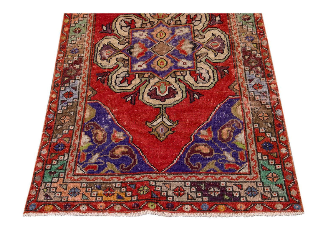 Mid 20th Century Vintage Turkish Wool Runner Rug, 3 X 8