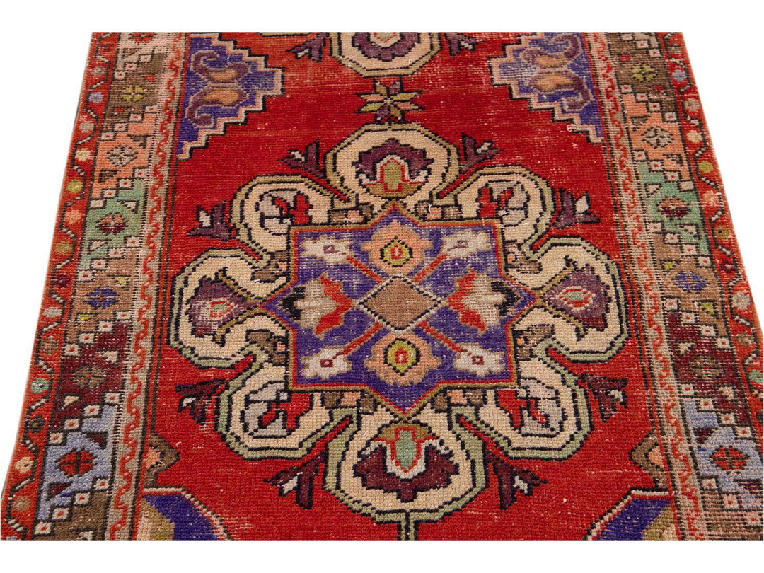 Mid 20th Century Vintage Turkish Wool Runner Rug, 3 X 8