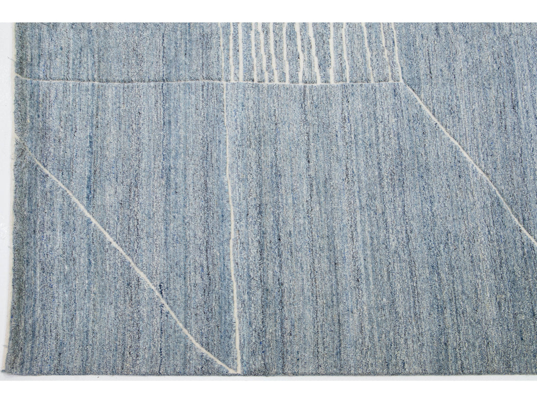 Modern Moroccan Wool Rug 9 X 12