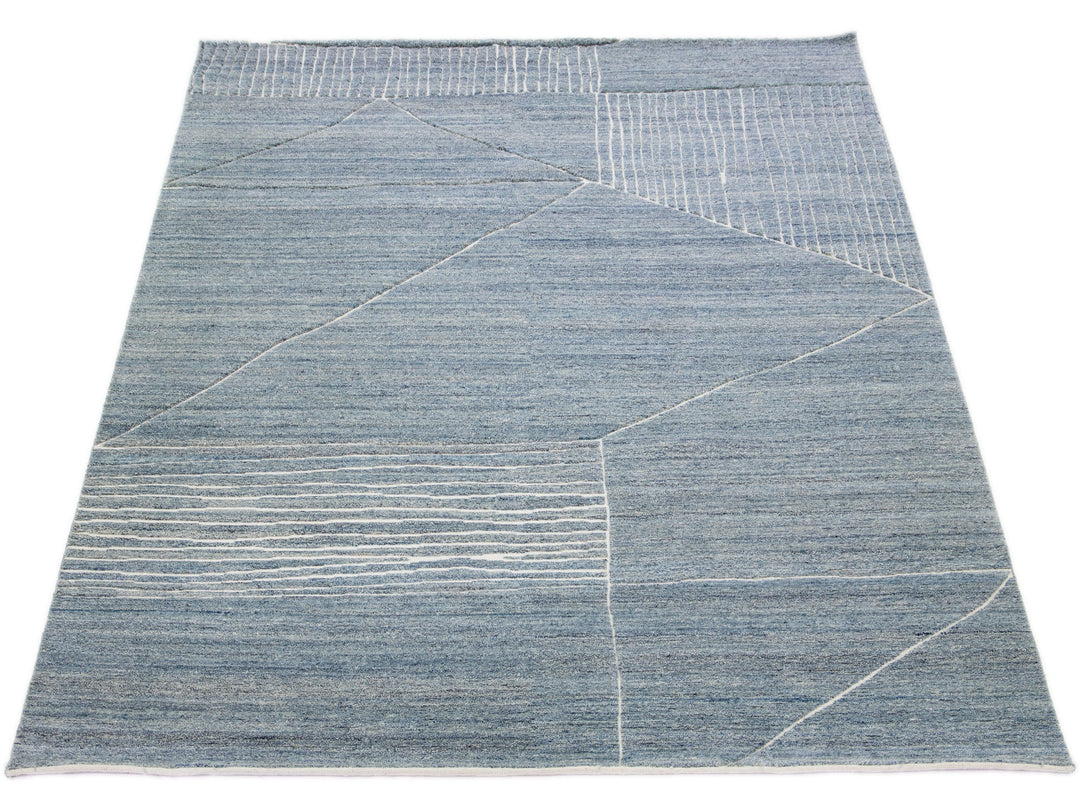 Modern Moroccan Wool Rug 9 X 12
