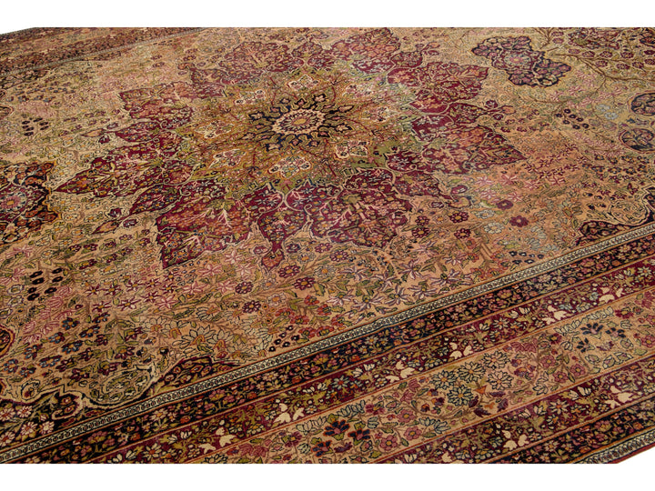 Antique Kerman Wool Rug 10 X 14