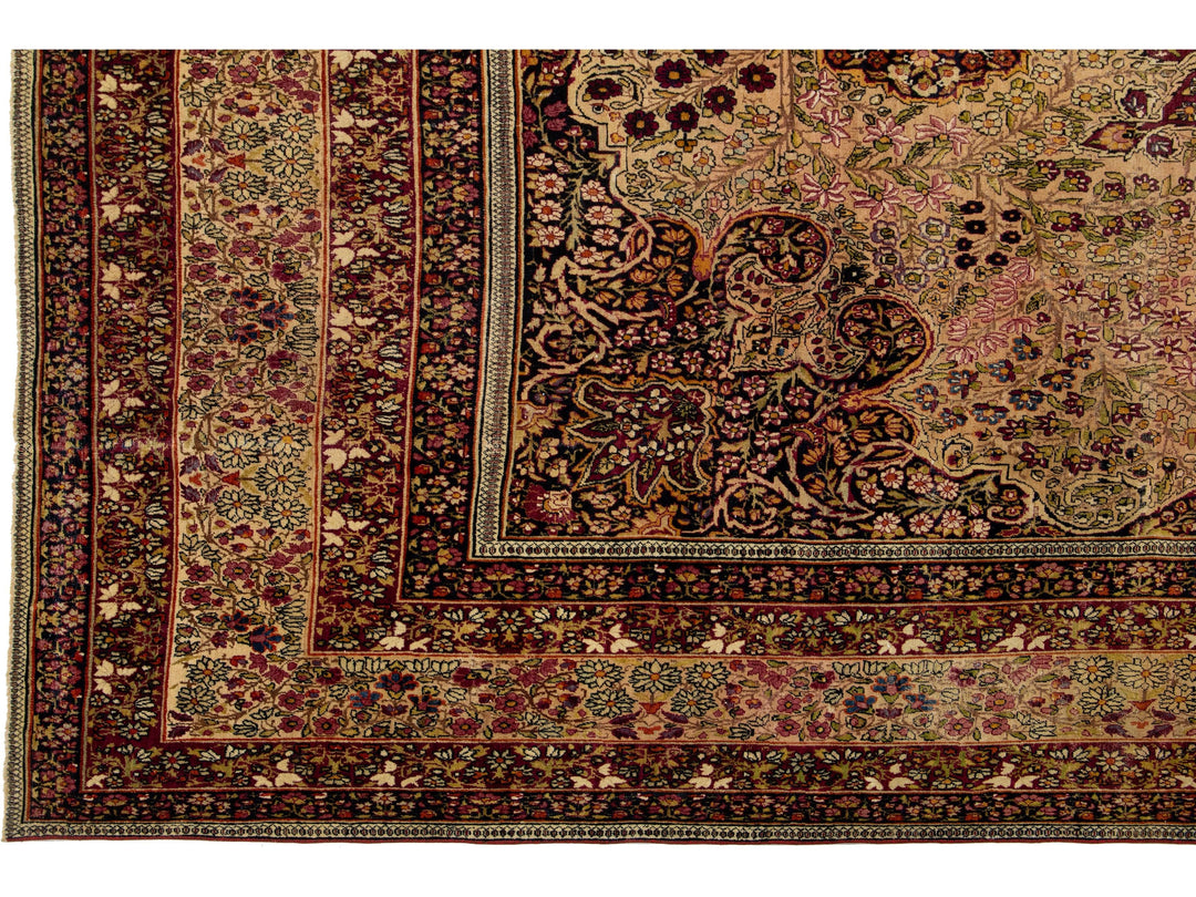 Antique Kerman Wool Rug 10 X 14