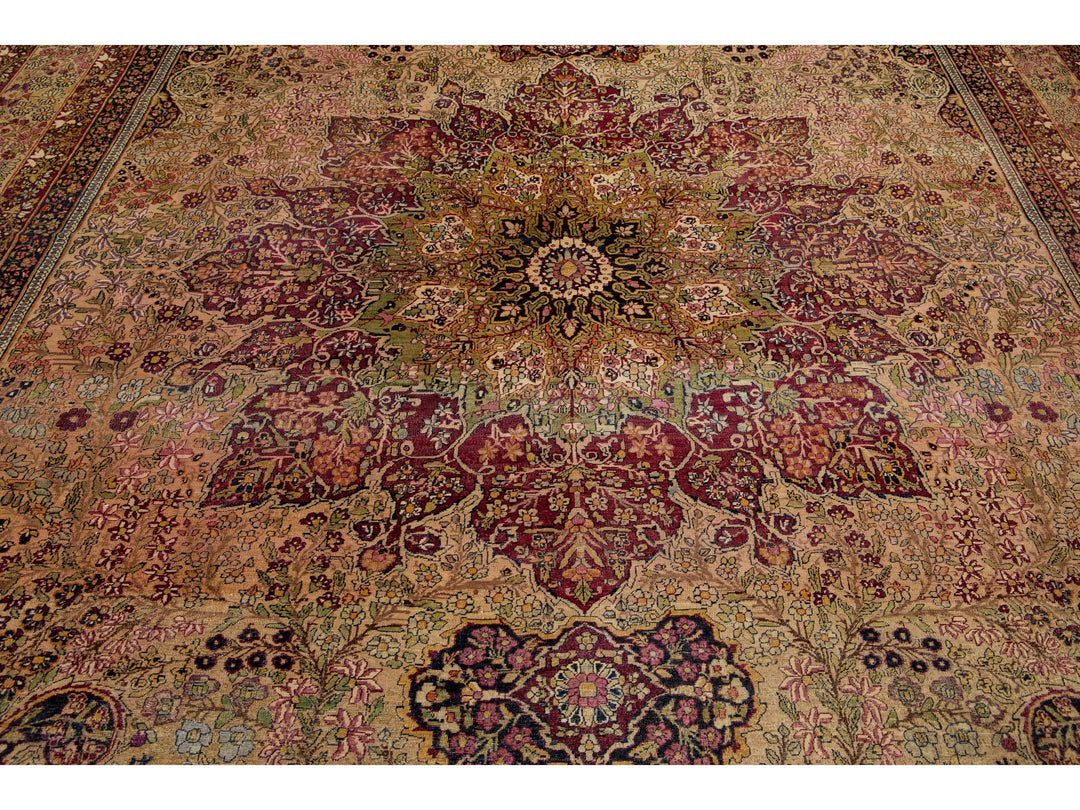 Antique Kerman Wool Rug 10 X 14