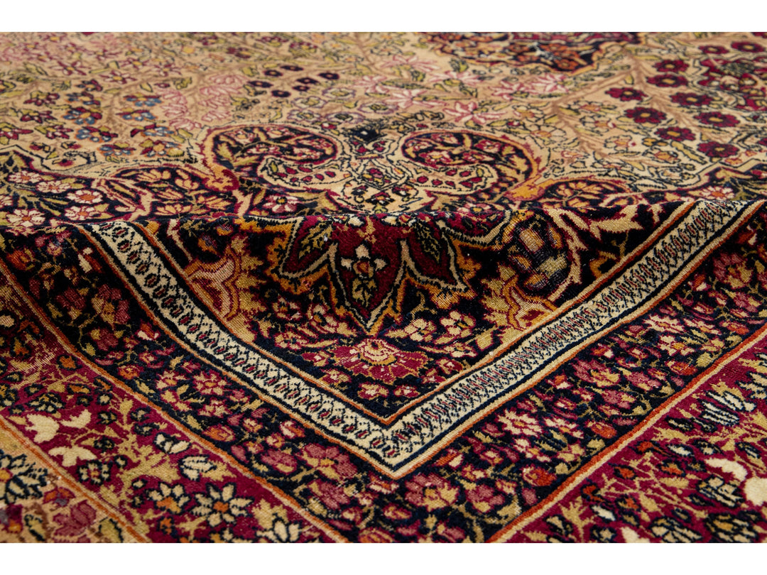 Antique Kerman Wool Rug 10 X 14