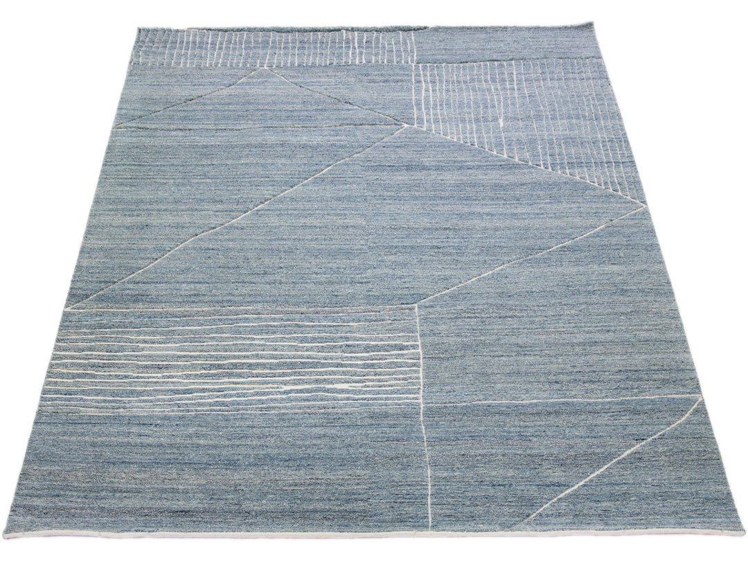 Modern Moroccan Wool Rug 9 X 12