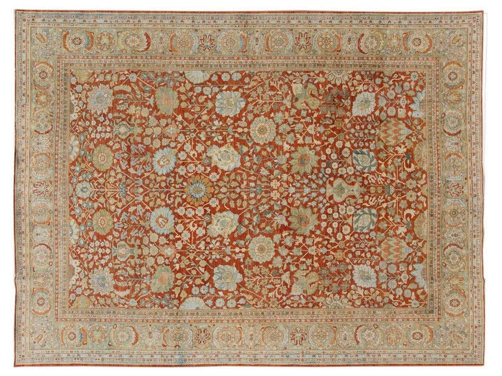 Vintage Tabriz Wool Rug 10 X 13