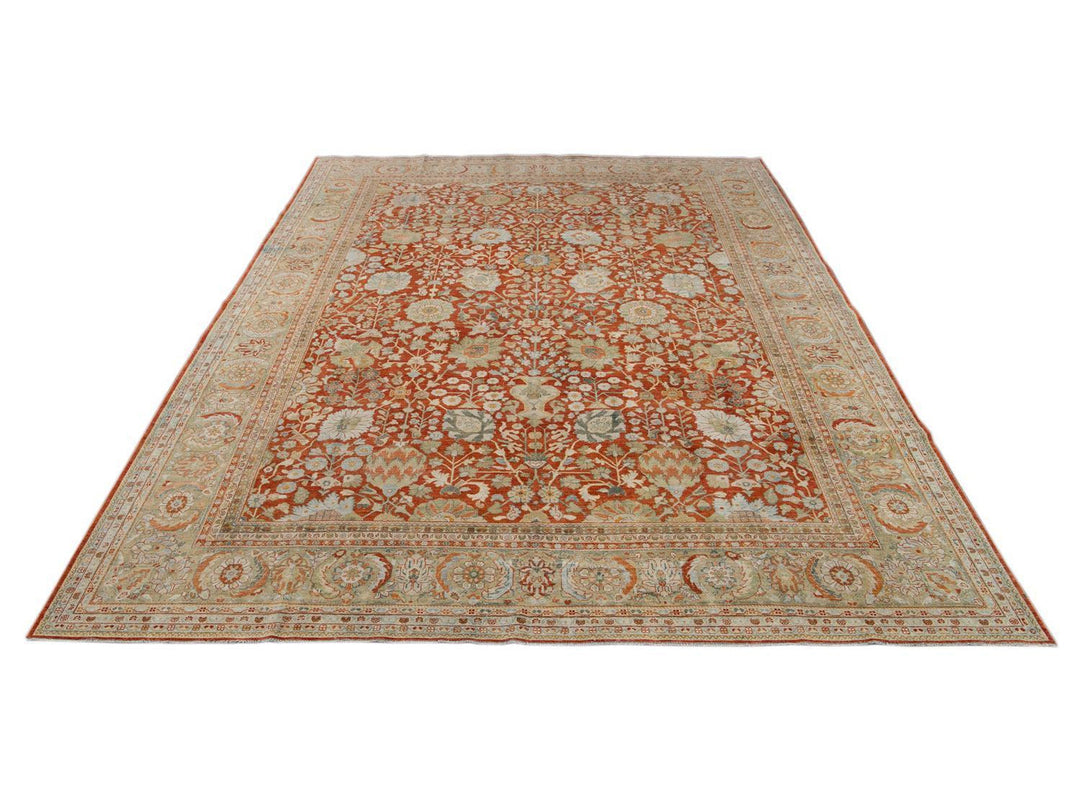 Vintage Tabriz Wool Rug 10 X 13