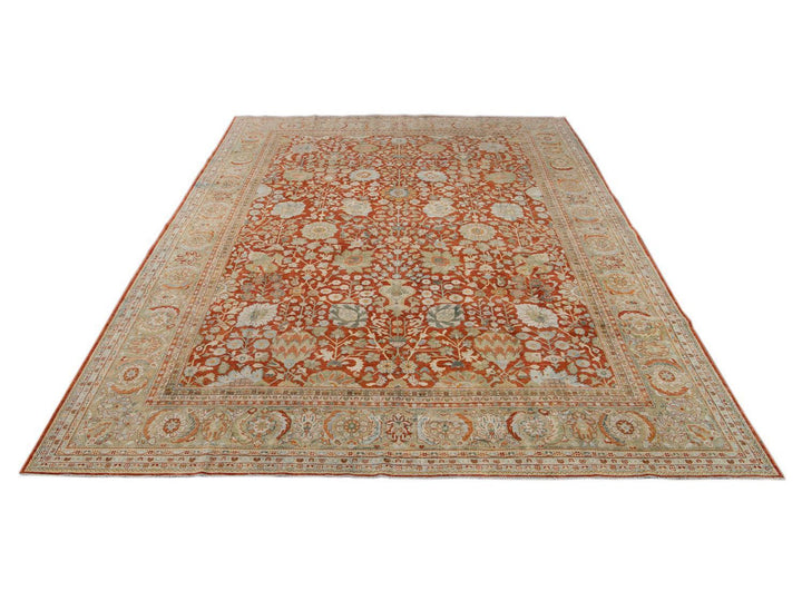 Vintage Tabriz Wool Rug 10 X 13