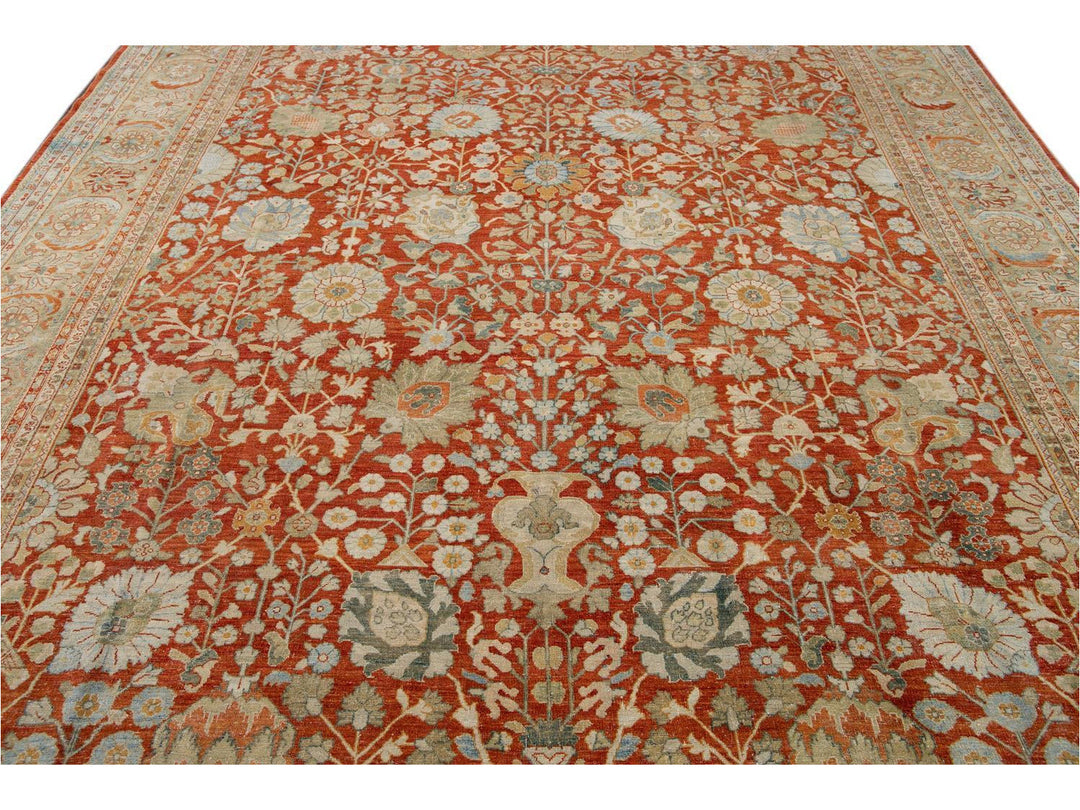Vintage Tabriz Wool Rug 10 X 13