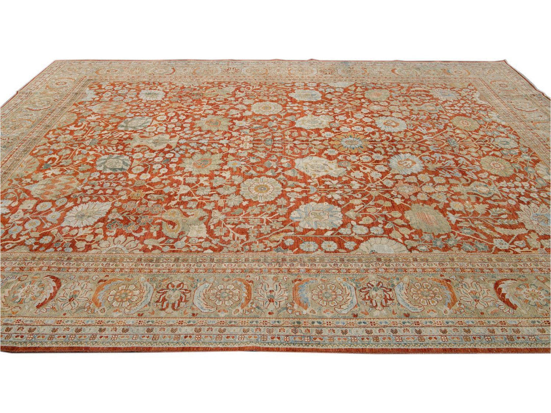 Vintage Tabriz Wool Rug 10 X 13