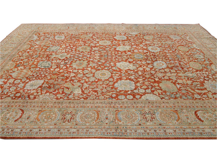 Vintage Tabriz Wool Rug 10 X 13