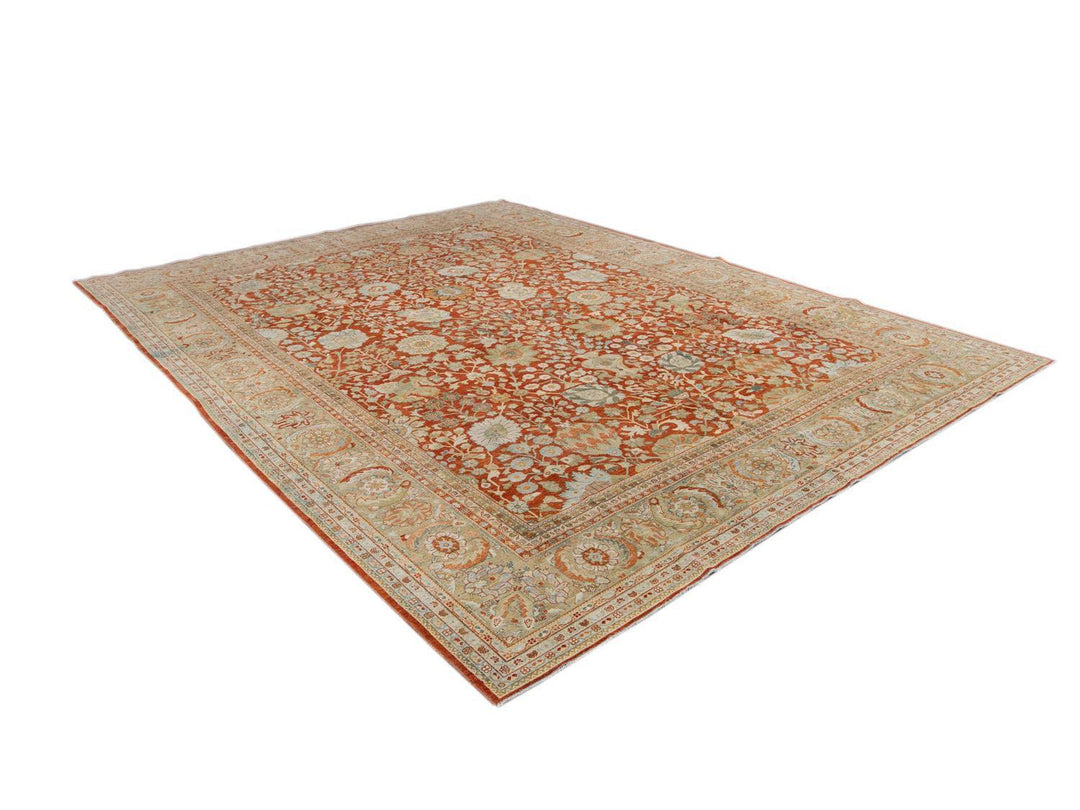 Vintage Tabriz Wool Rug 10 X 13